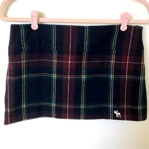 Abercrombie & Fitch Plaid Wool Miniskirt